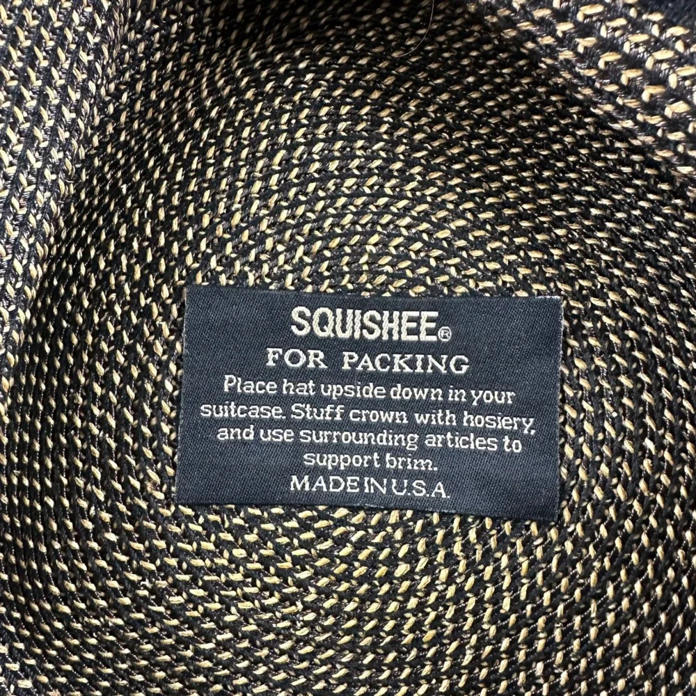 Eric Javits Squishee Packable Sun Hat Made in USA Woven Straw Look Designer - Picture 4 of 9